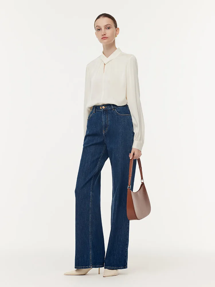 22 Momme Mulberry Silk Twist Neck Women Blouse
