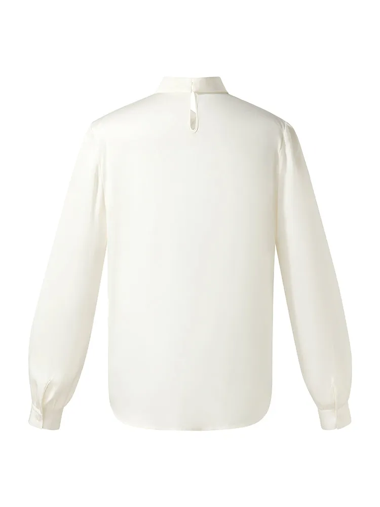 22 Momme Mulberry Silk Twist Neck Women Blouse