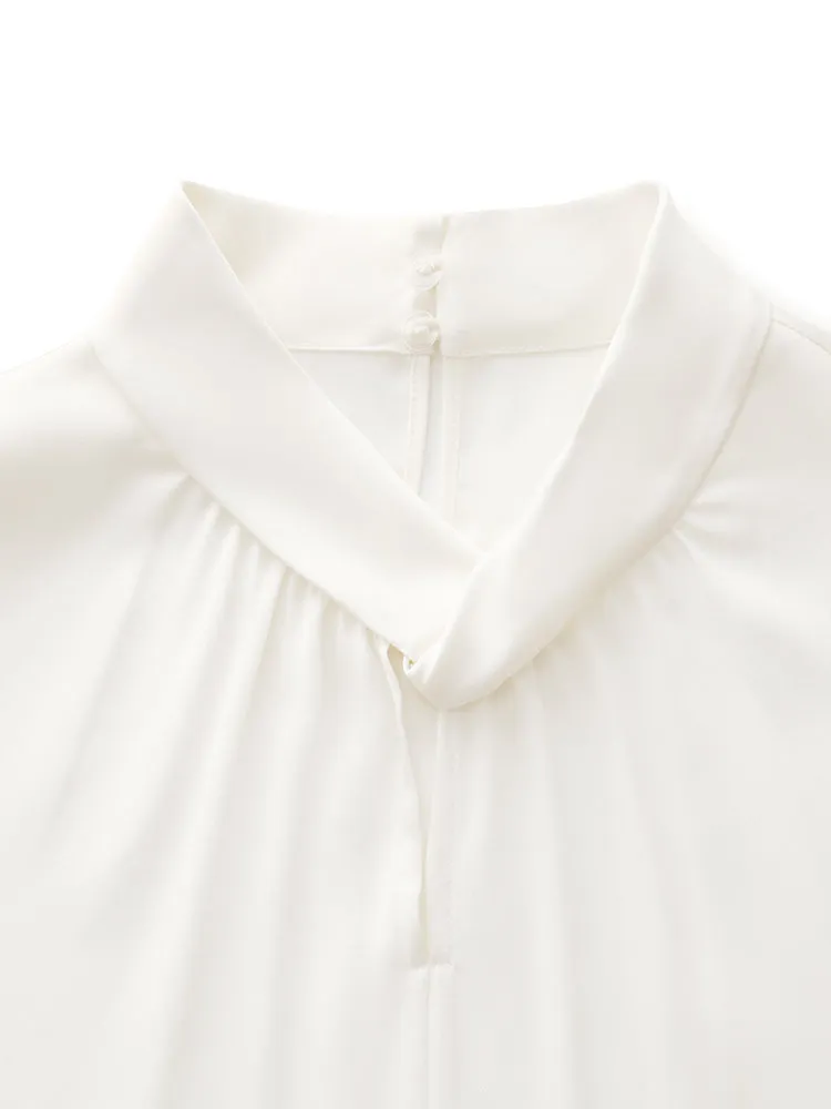 22 Momme Mulberry Silk Twist Neck Women Blouse