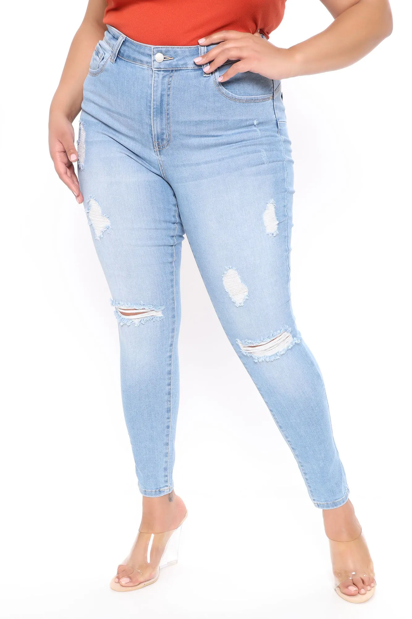 Alexis Booty Lifting Stretch Skinny Jeans - Light Blue Wash