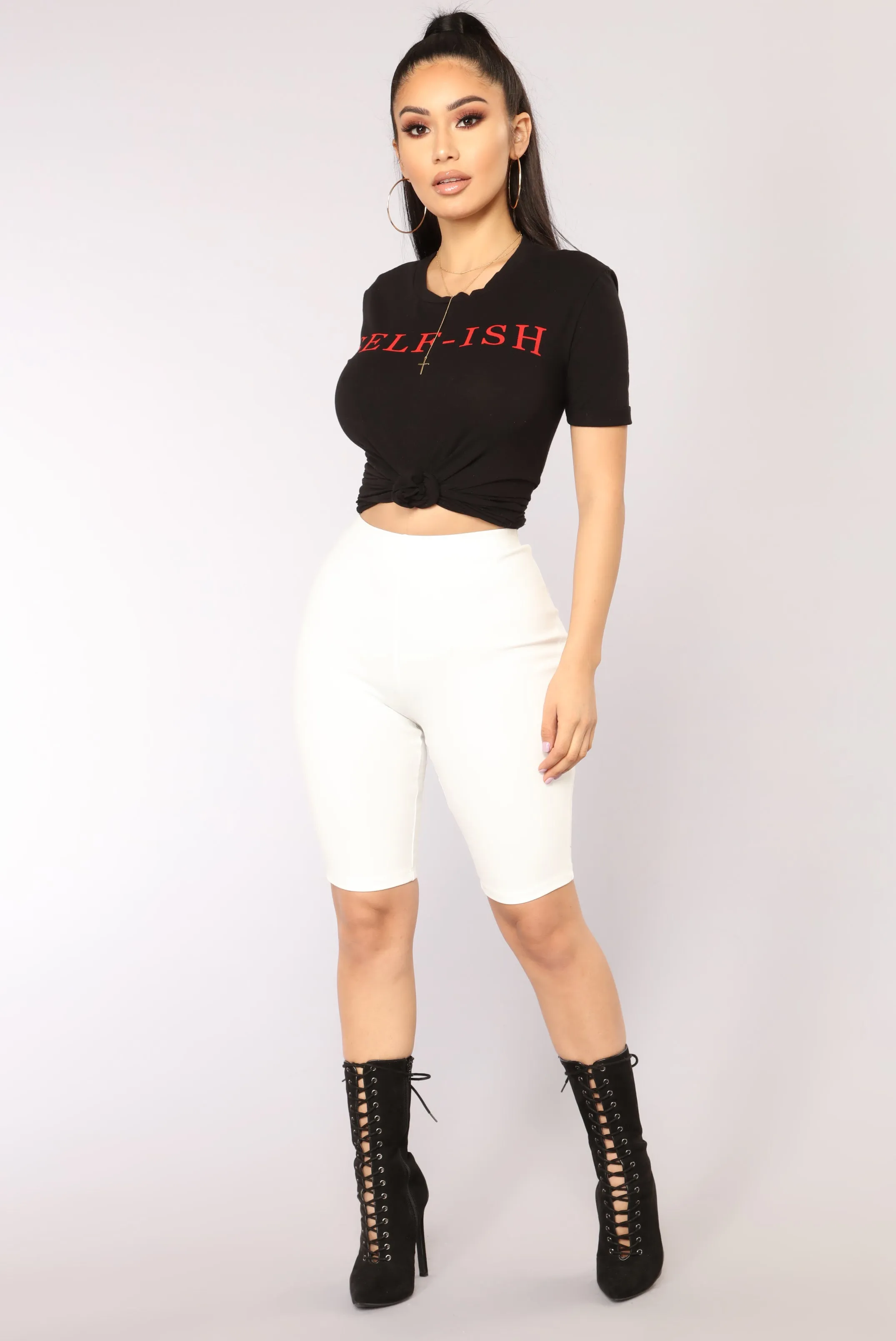 Almost Everyday Biker Shorts - White