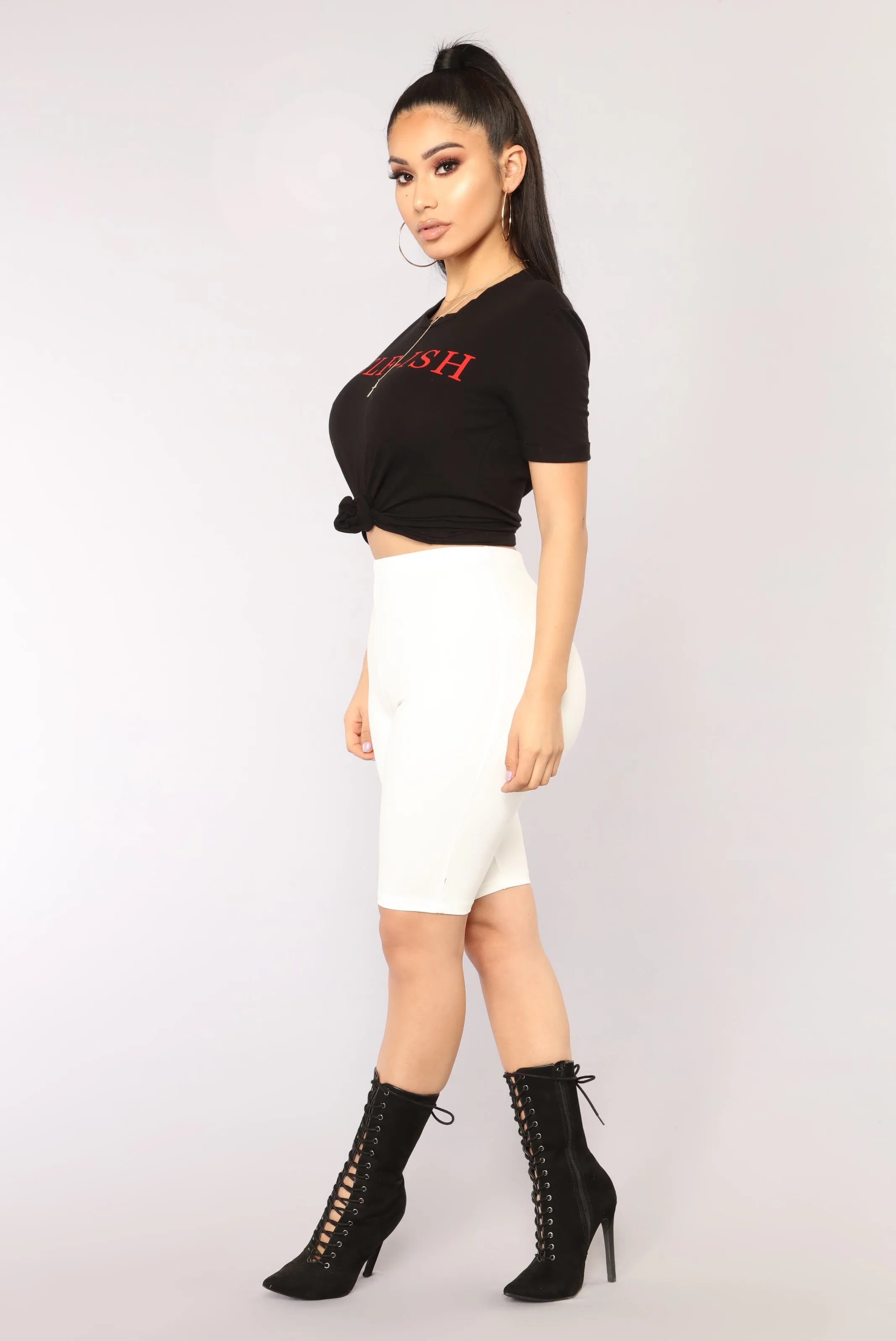 Almost Everyday Biker Shorts - White