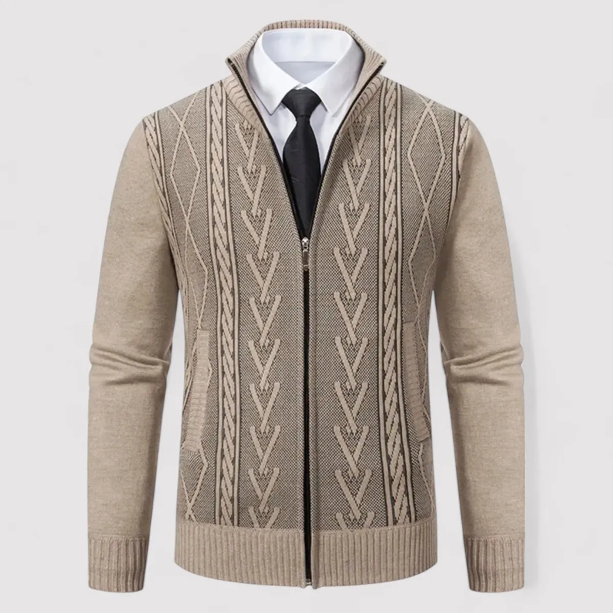 Ancien | Men's Autumn Cashmere Knit Cardigan - Cross & Crown