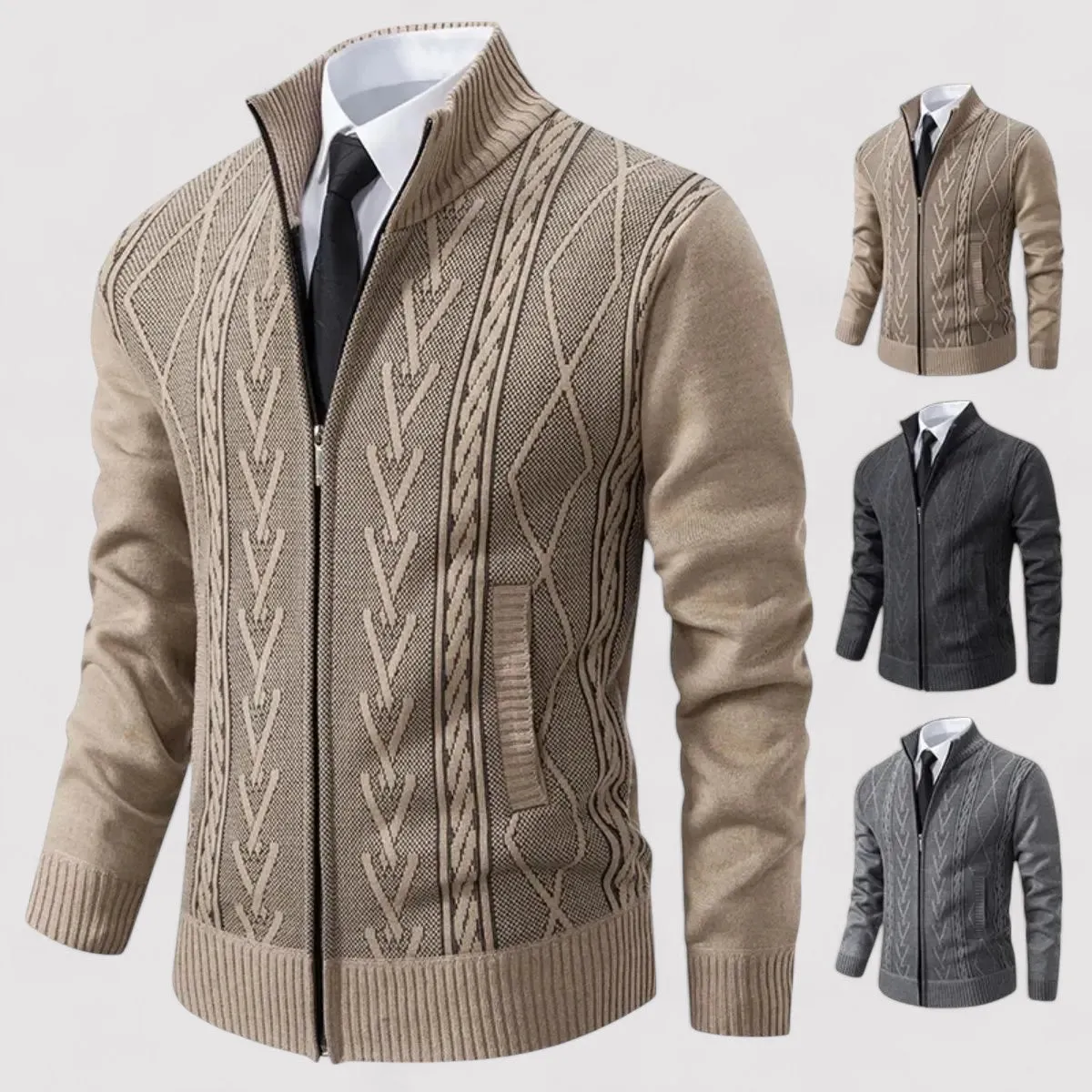 Ancien | Men's Autumn Cashmere Knit Cardigan - Cross & Crown