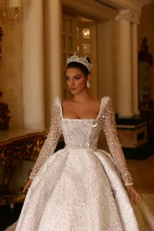 Araceli Elegant Long Sleeves White Wedding Dress