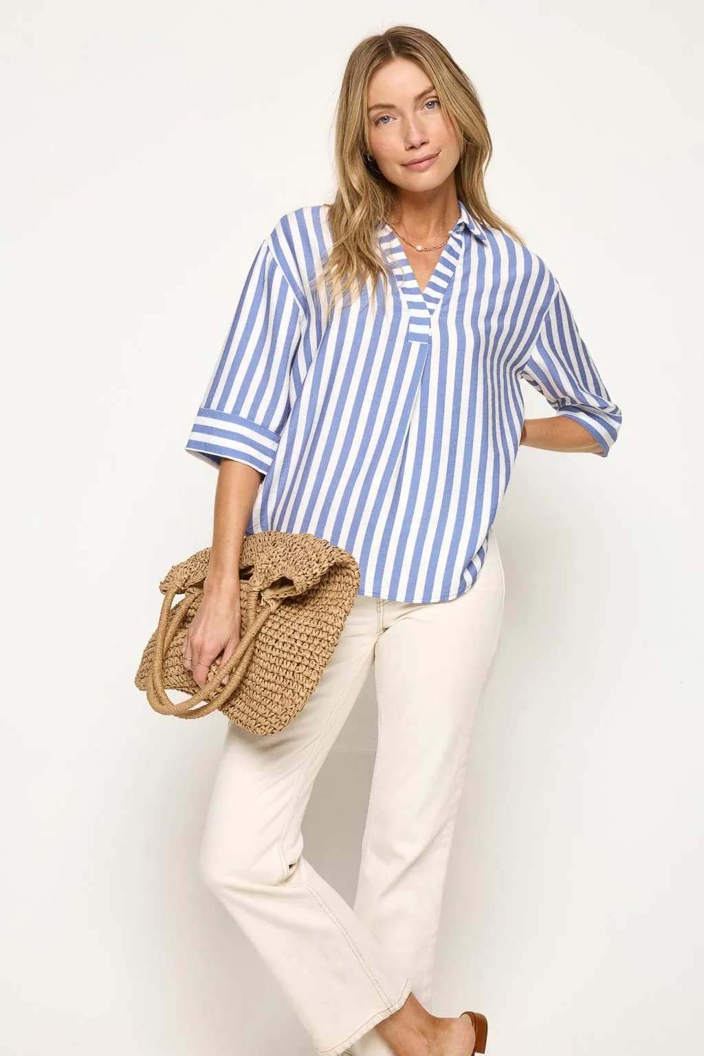 Azura 3/4 Sleeve V-Neck Shirt