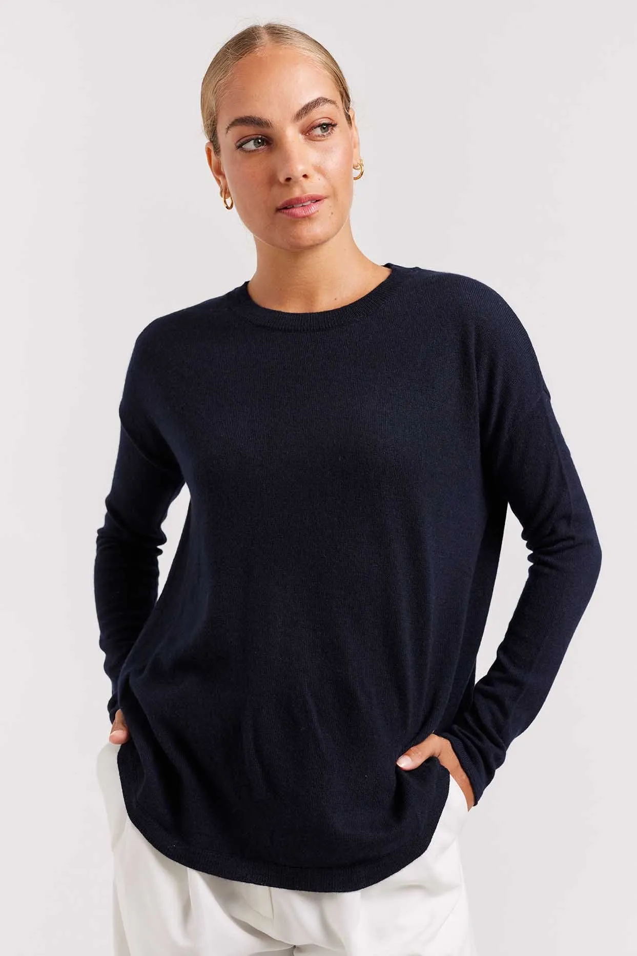 Baby Belle Cashmere Sweater in Navy