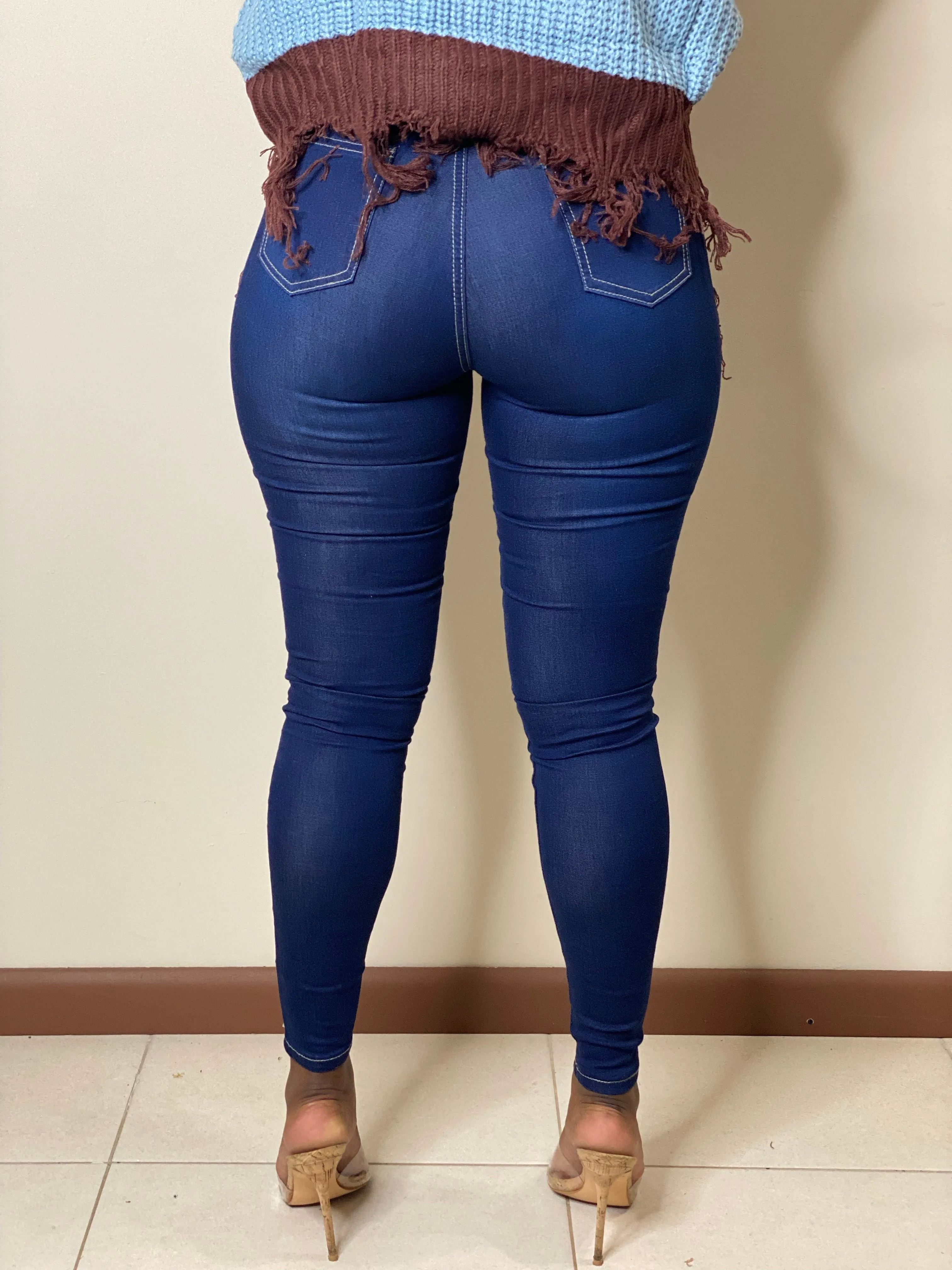 Becky High Waist Skinny Jeans-Ink