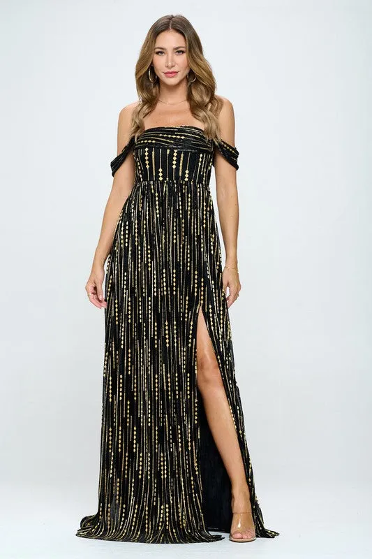 Black/Gold Formal Dresses
