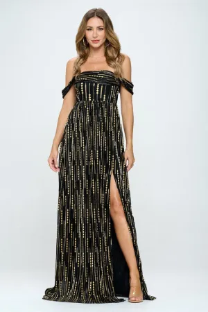 Black/Gold Formal Dresses