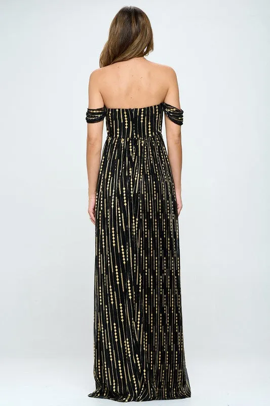 Black/Gold Formal Dresses