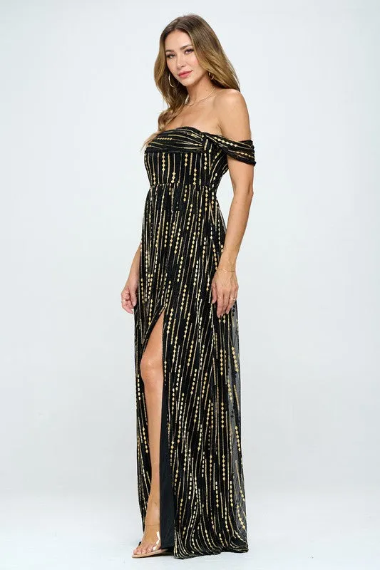 Black/Gold Formal Dresses