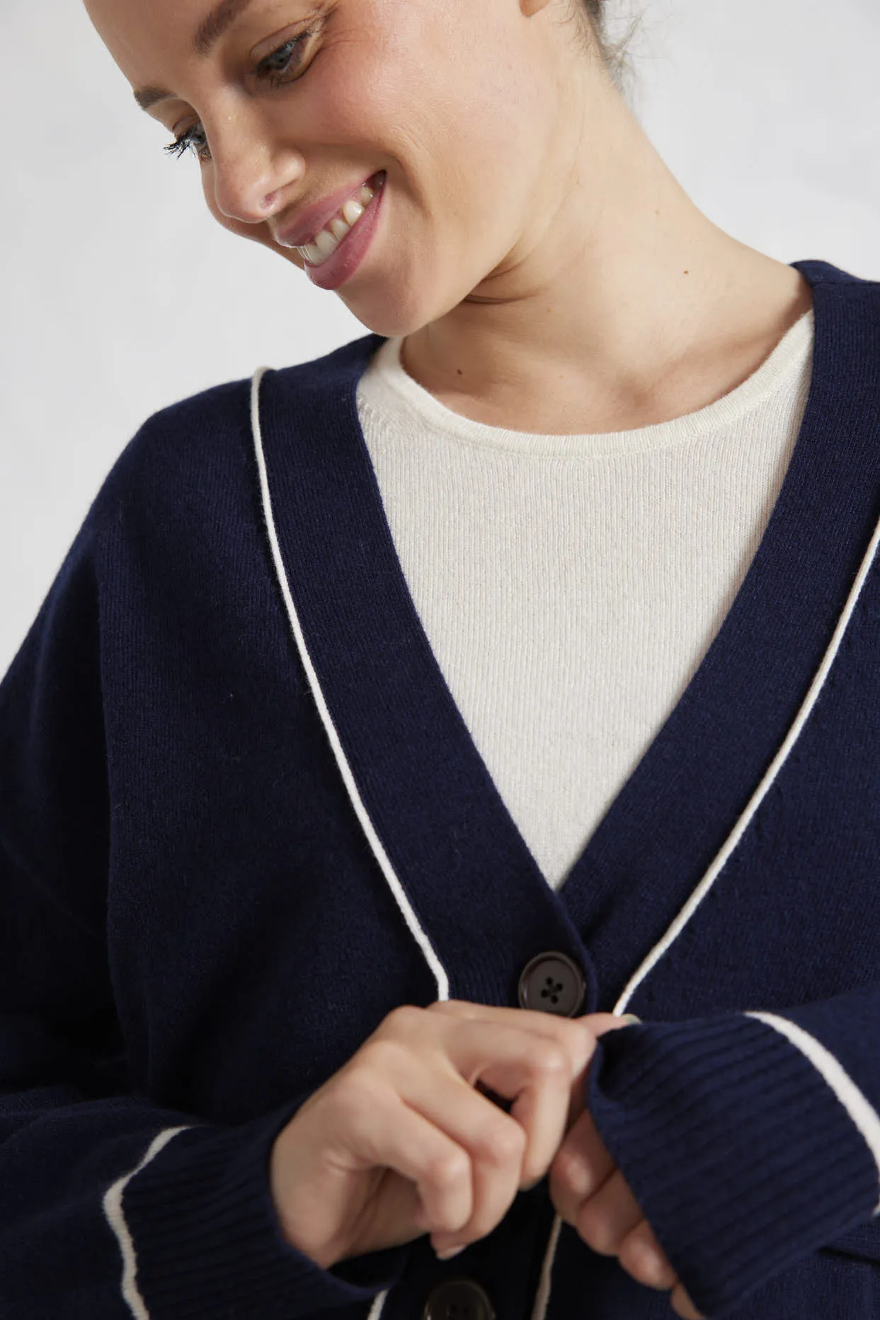 Blanche Cardi in Officer Navy
