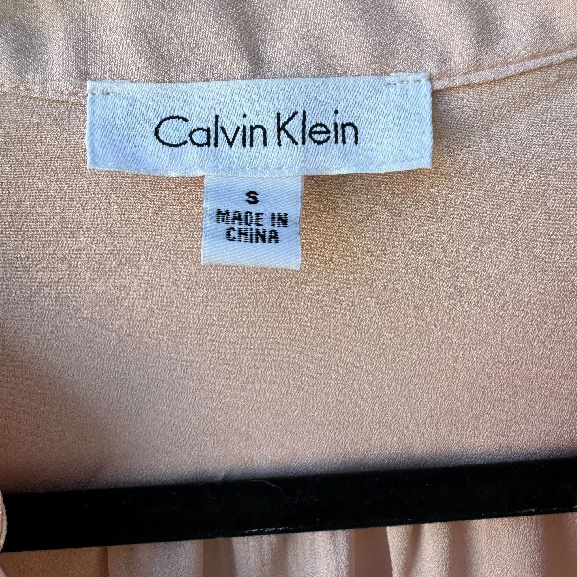Calvin Klein Womens Blush Pink Long Sleeve Zip V-Neck & Epaulette Shirt Blouse