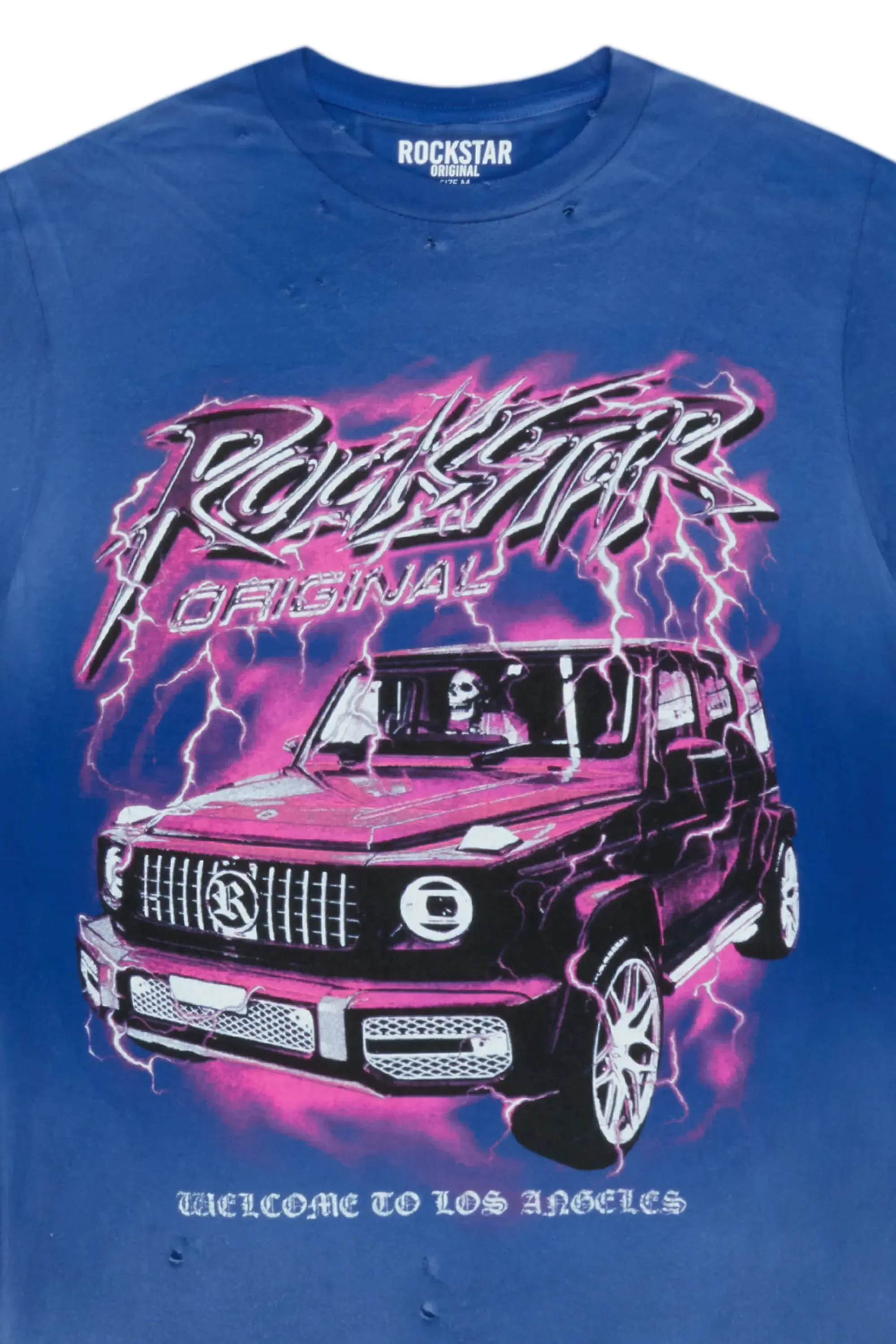 Car Blue Oversized Tee