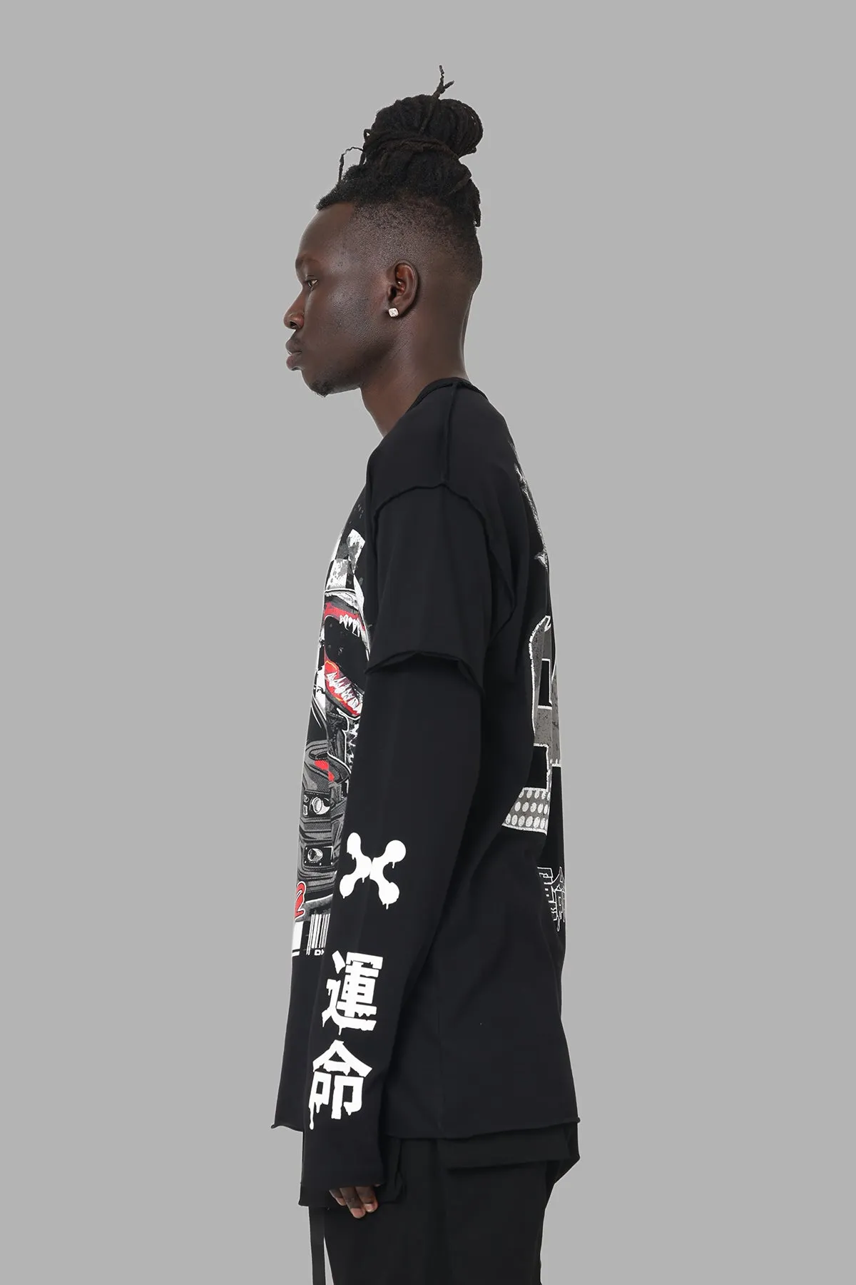 DXXMLife L-5 B Motor Sport Long Sleeve T-Shirt Black