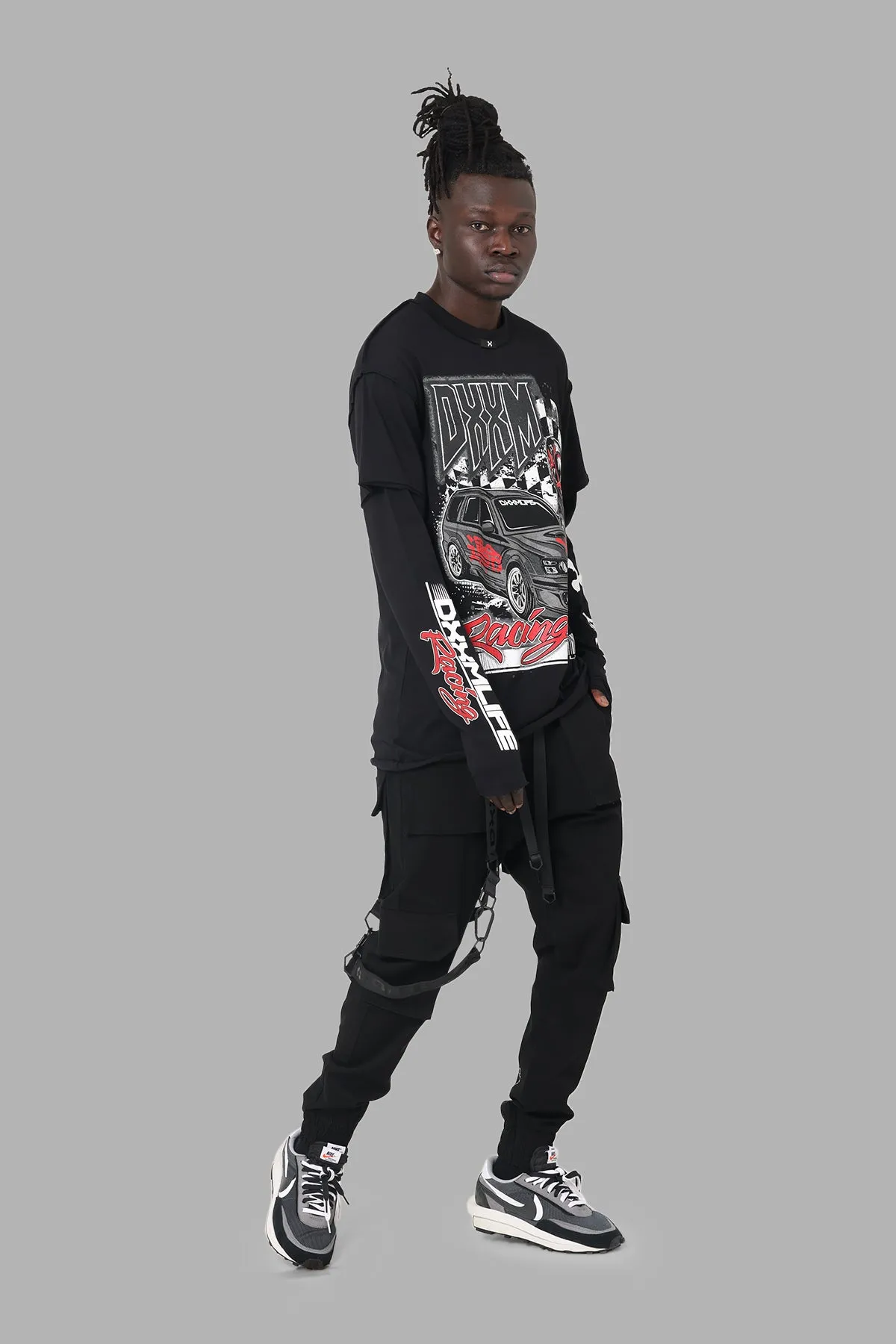 DXXMLife L-5 B Motor Sport Long Sleeve T-Shirt Black