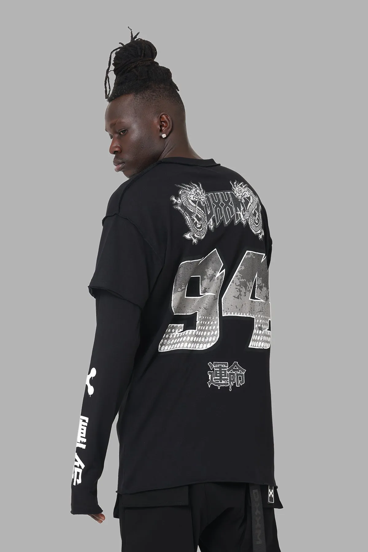 DXXMLife L-5 B Motor Sport Long Sleeve T-Shirt Black