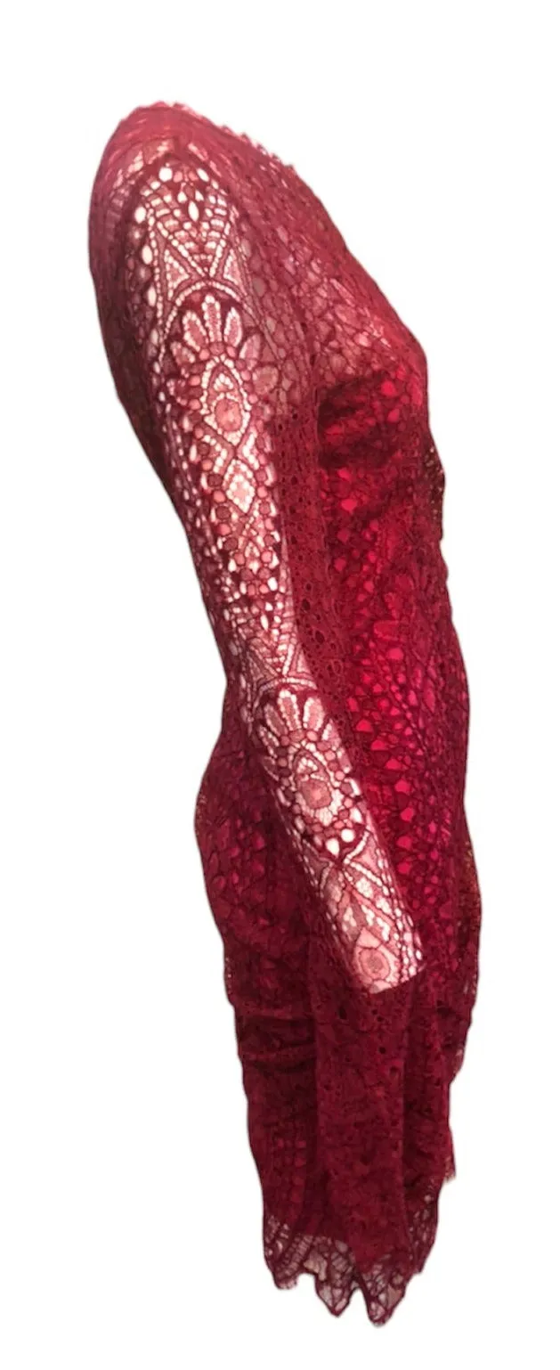 Emilio Pucci 2000s Rasberry One Shoulder Lace Dress