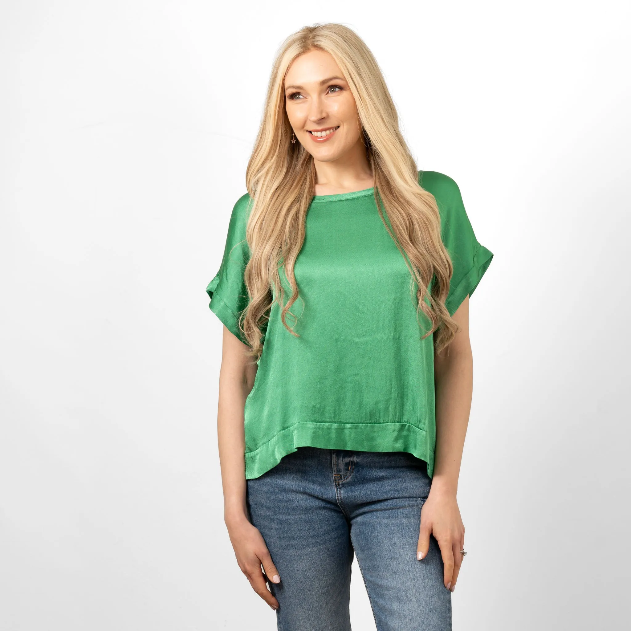 Emme Short Sleeve Box Top - Green