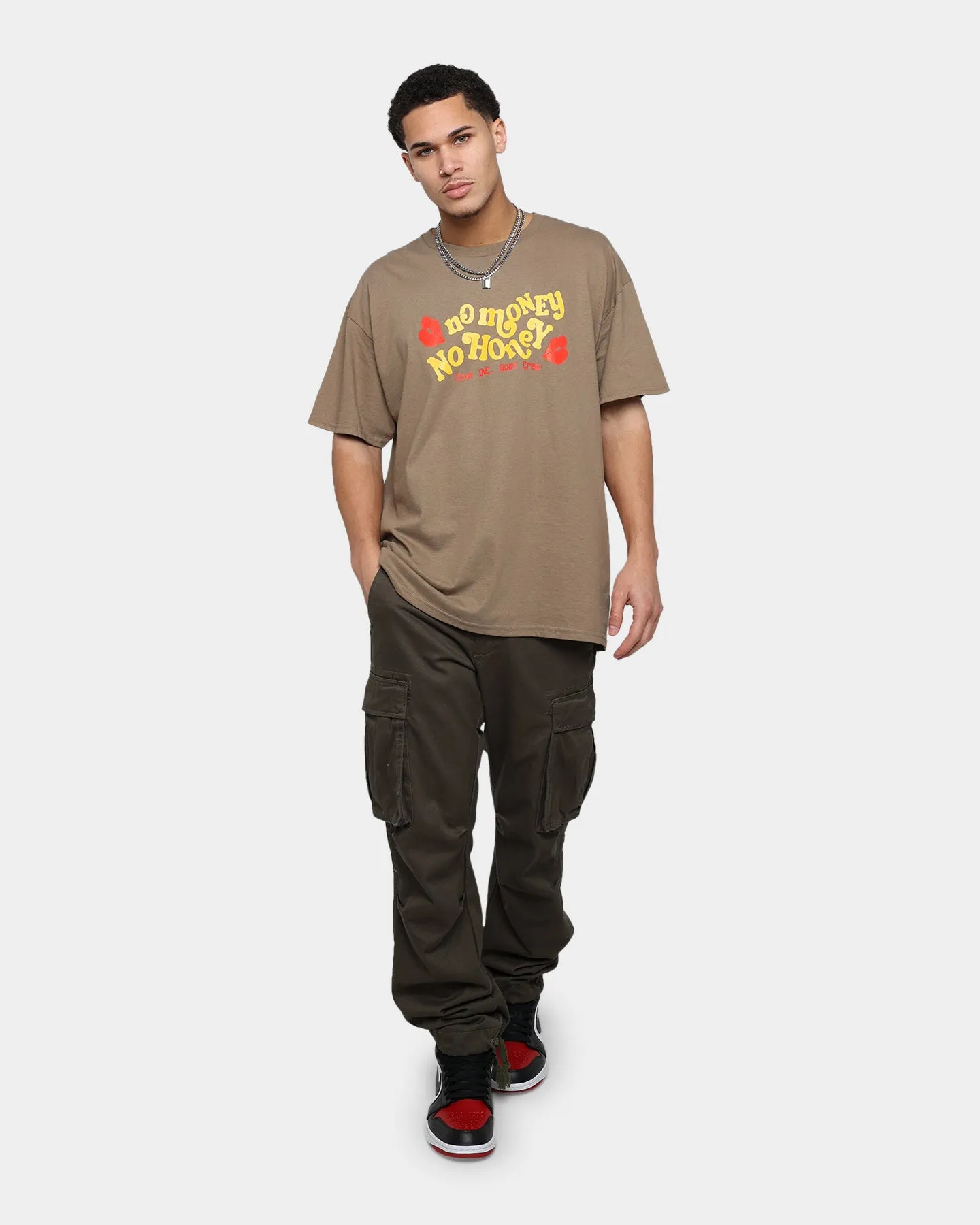 Goat Crew No Money No Honey T-Shirt Brown