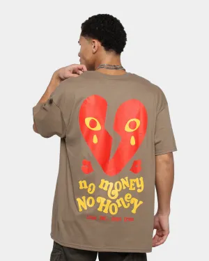 Goat Crew No Money No Honey T-Shirt Brown