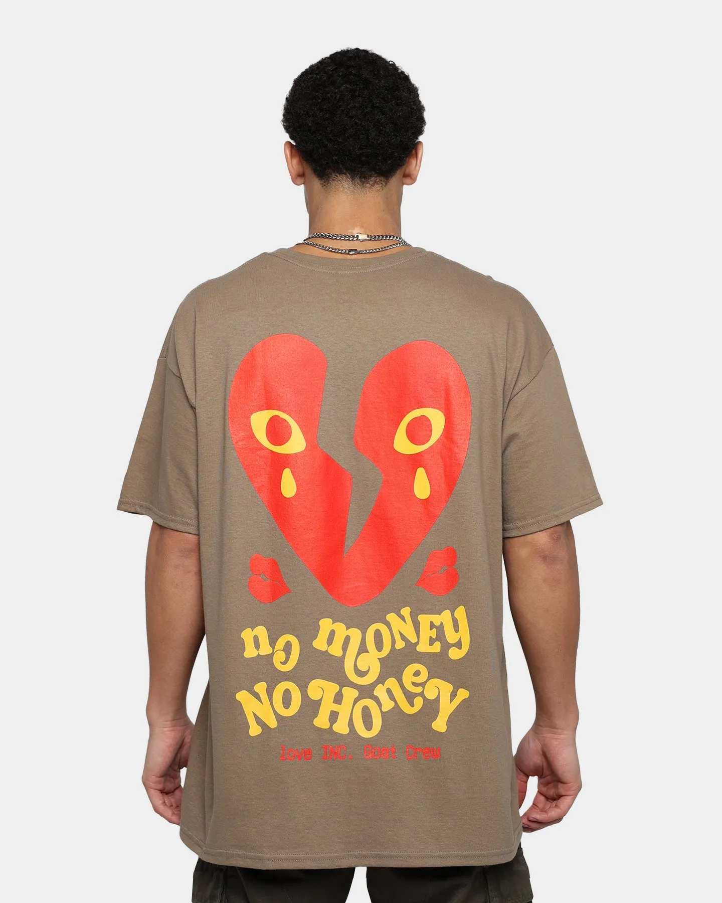 Goat Crew No Money No Honey T-Shirt Brown