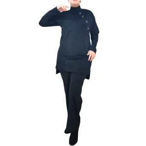Jumper and trouser set - Velour Suede look