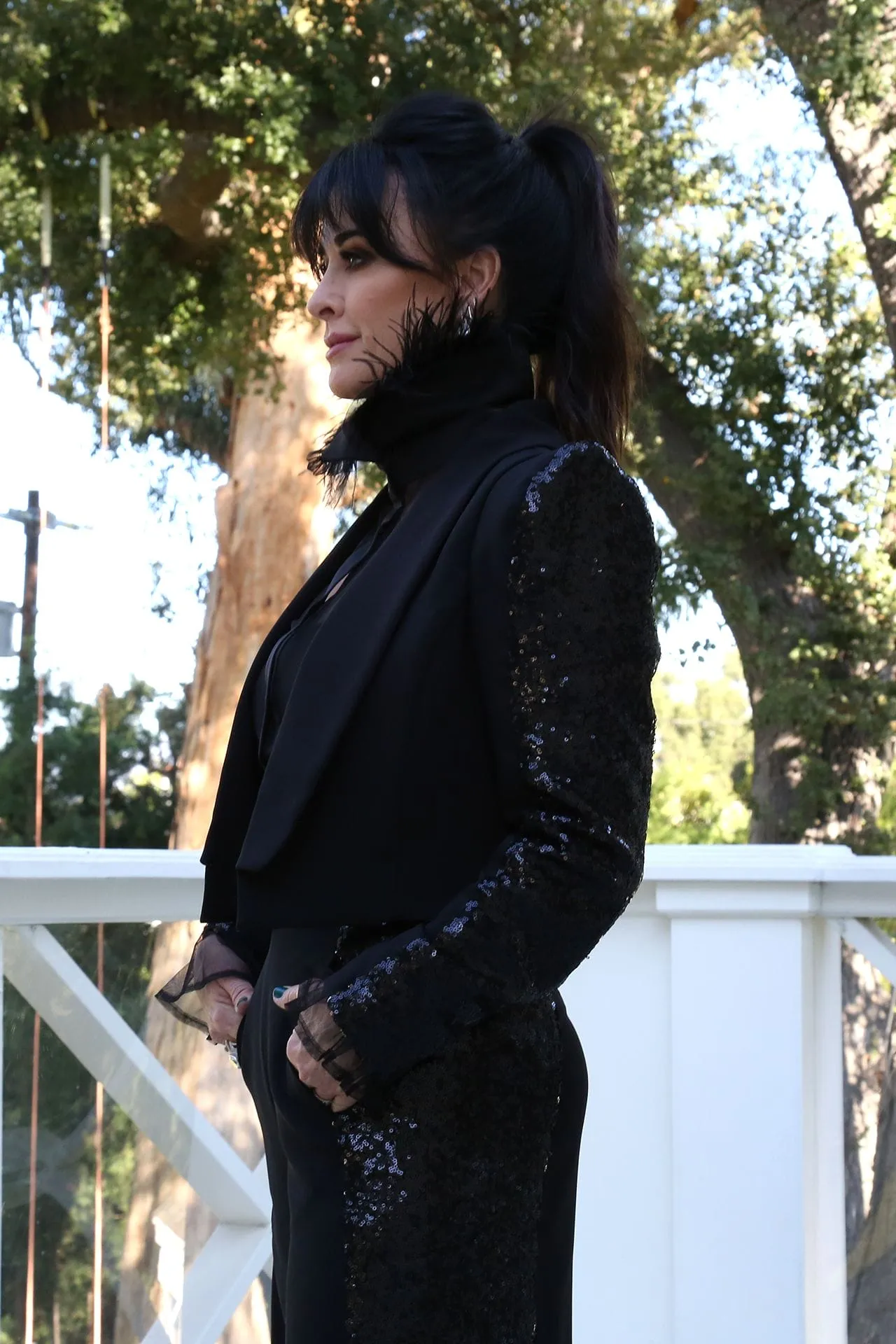 Kyle Richards Black Suit Side Sequin - Seen on Rhobh