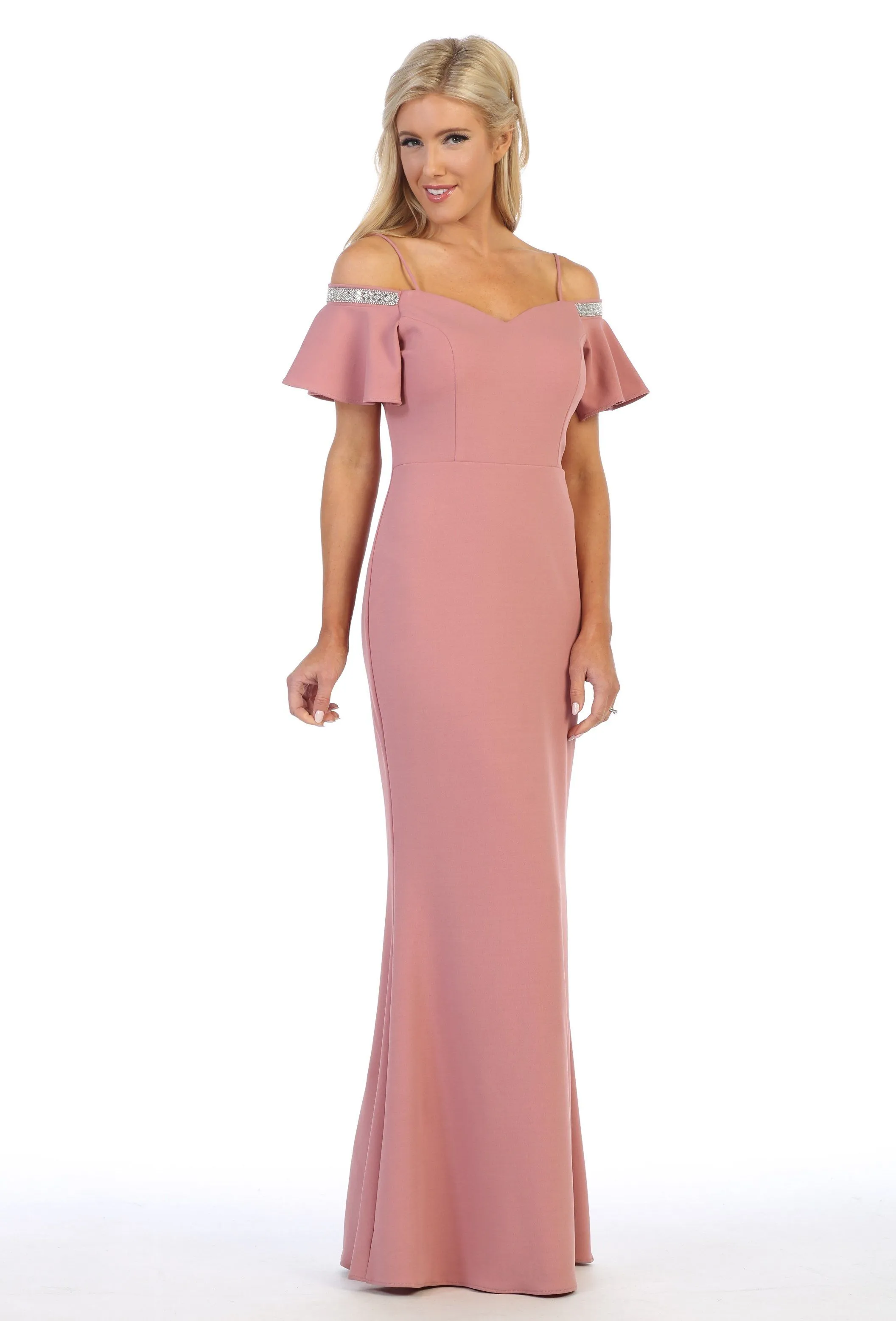 Long Cold Shoulder Mermaid Dress by Celavie 6391