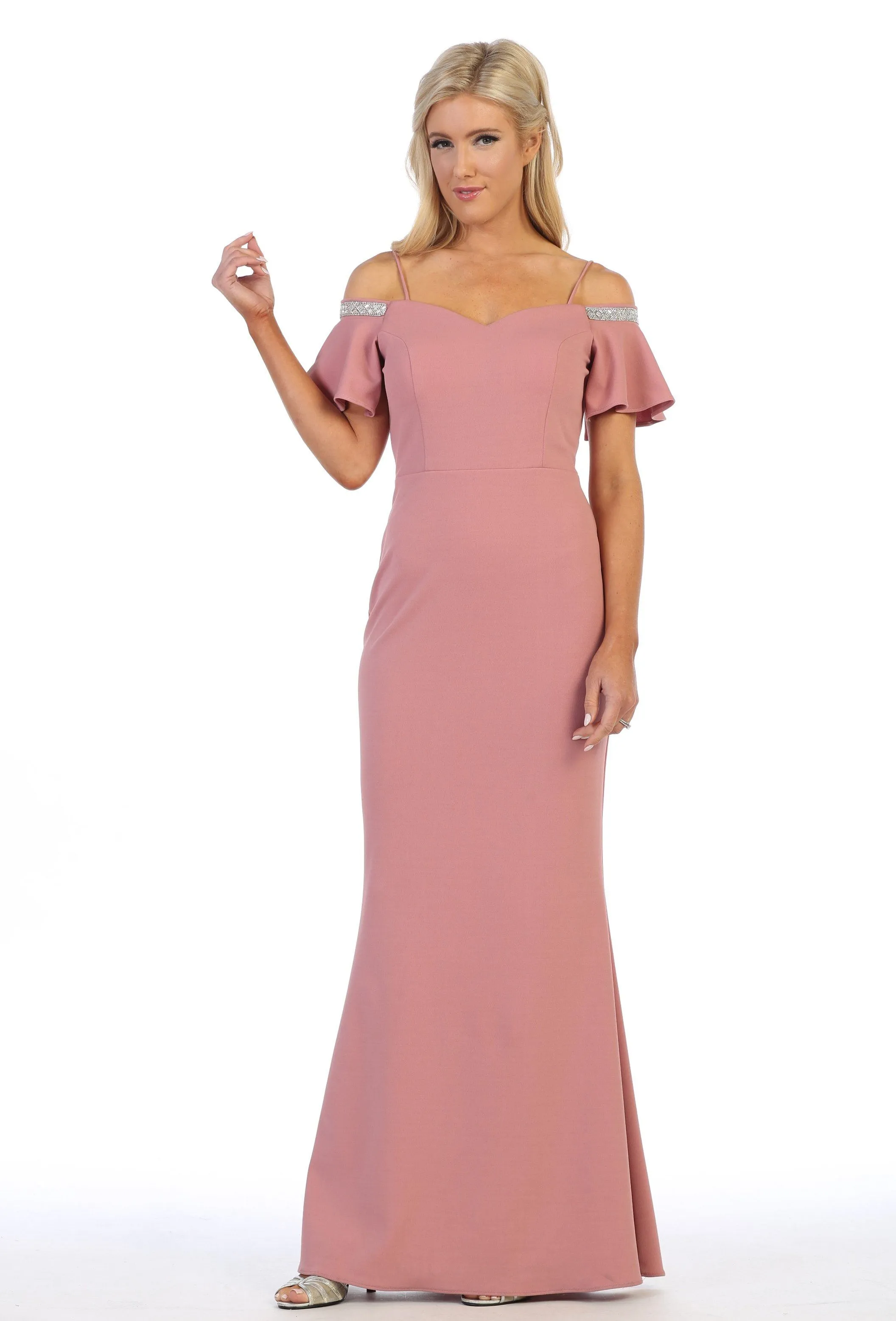 Long Cold Shoulder Mermaid Dress by Celavie 6391