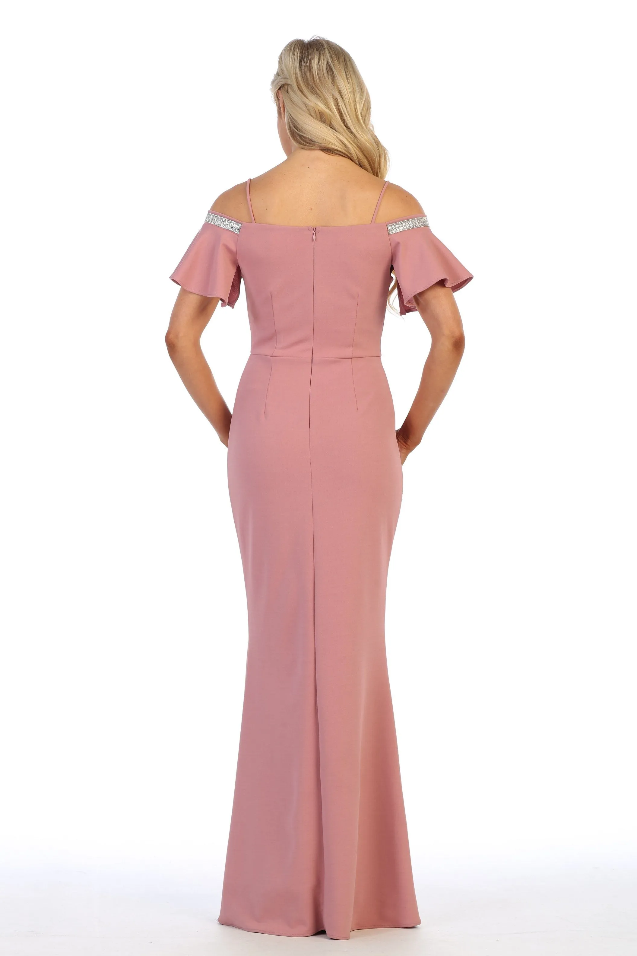 Long Cold Shoulder Mermaid Dress by Celavie 6391