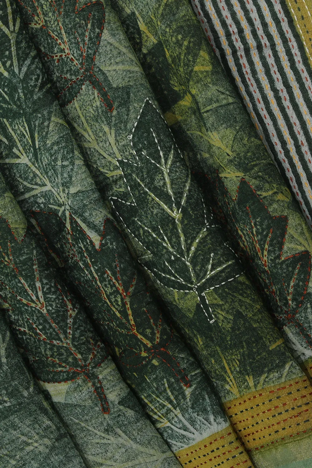 Maheshwari Kantha Embroidered Saree