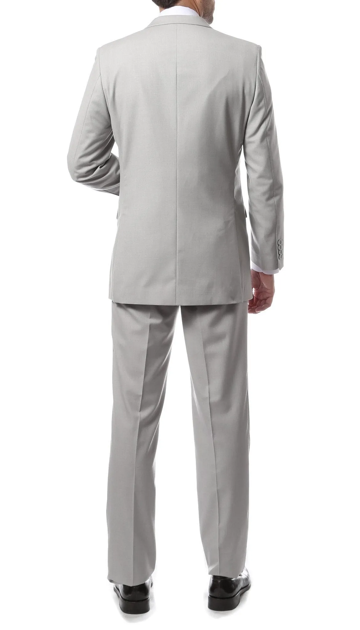 Mens 2 Button Light Grey Regular Fit Suit