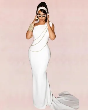 Nebula Bodycon Maxi Dress - White