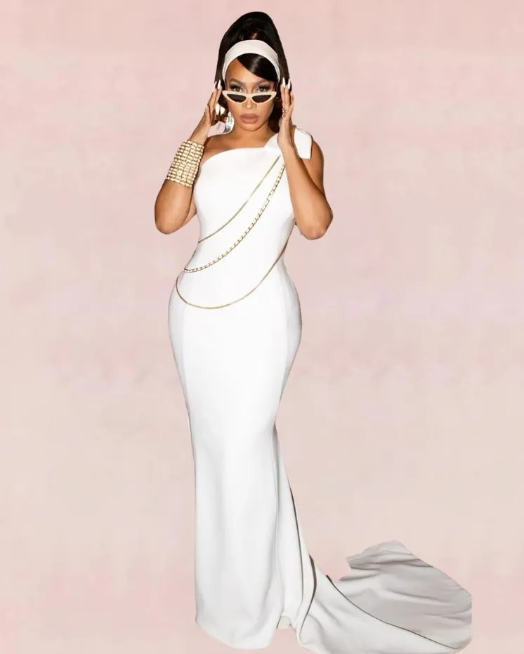 Nebula Bodycon Maxi Dress - White