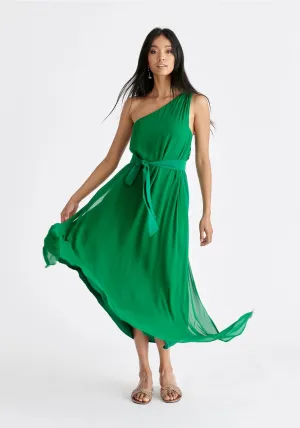 One Shoulder Layered Flowy Dress