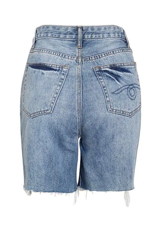 PA969 Lace Up Denim Shorts