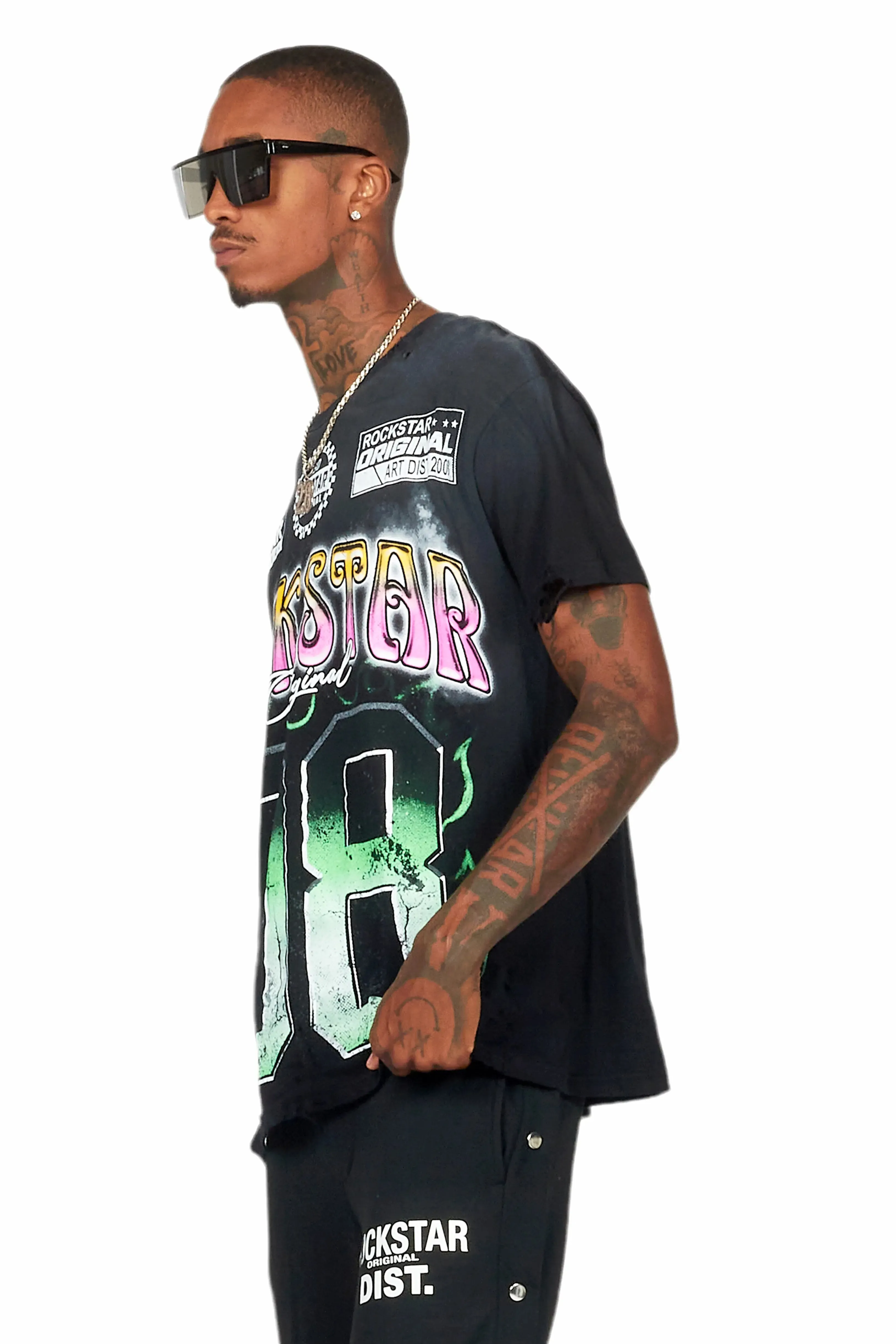 Quito Black Oversize Graphic T-Shirt