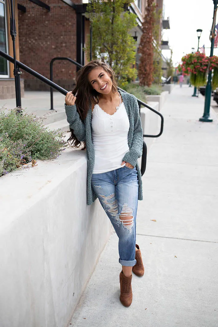 Such A Cut Up Distressed Ankle Boyfriend Jeans - Medium Wash