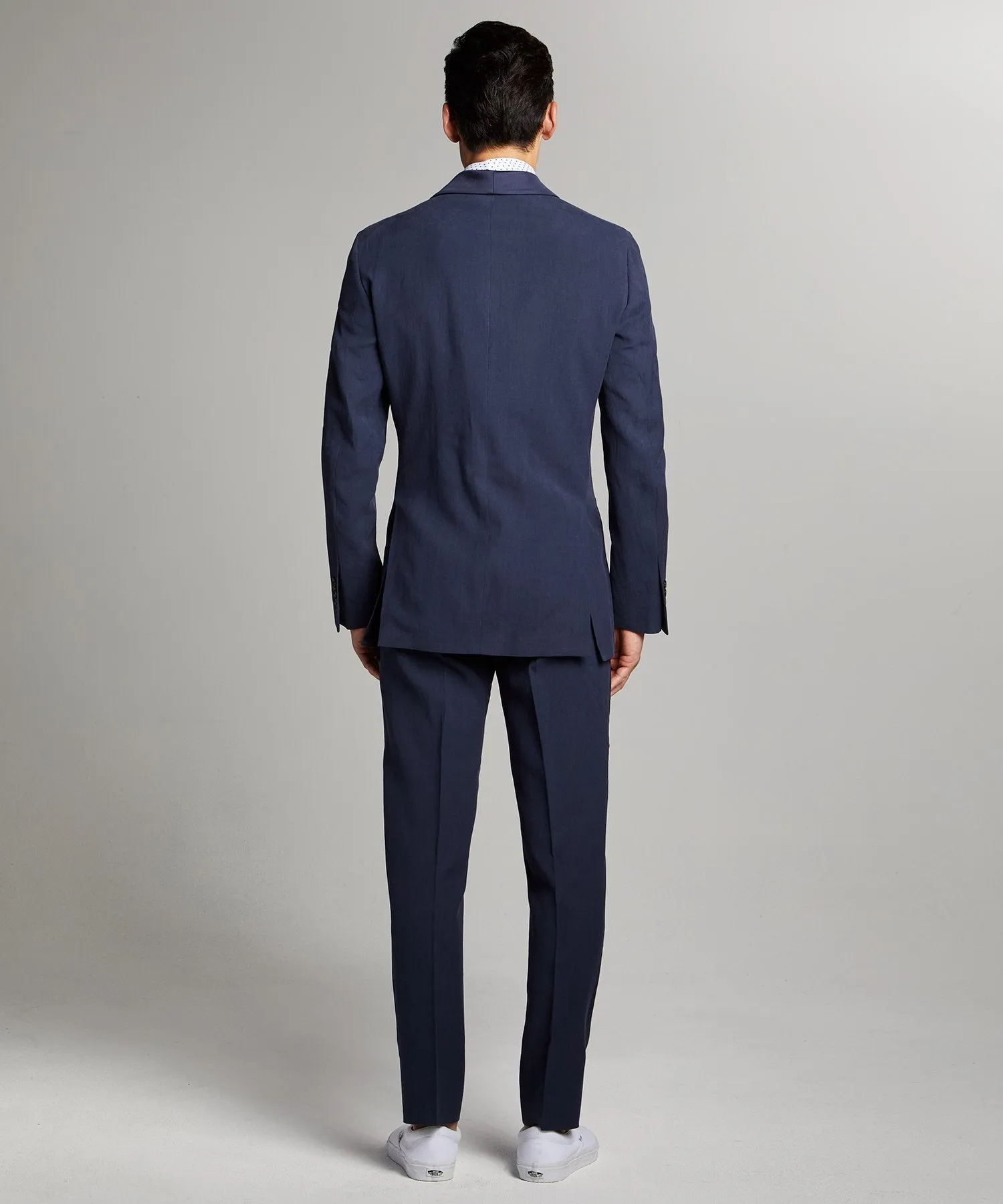 Sutton Shawl Collar Tuxedo Jacket in Navy Italian Linen