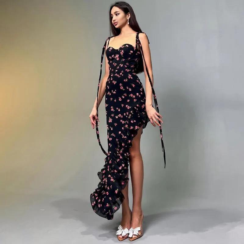 Sylvia Floral Slit Long Dress