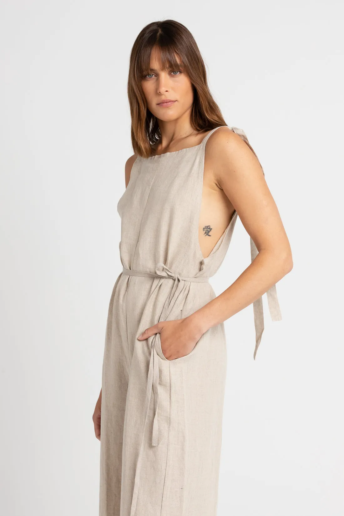 Wilde Linen Jumpsuit Sand