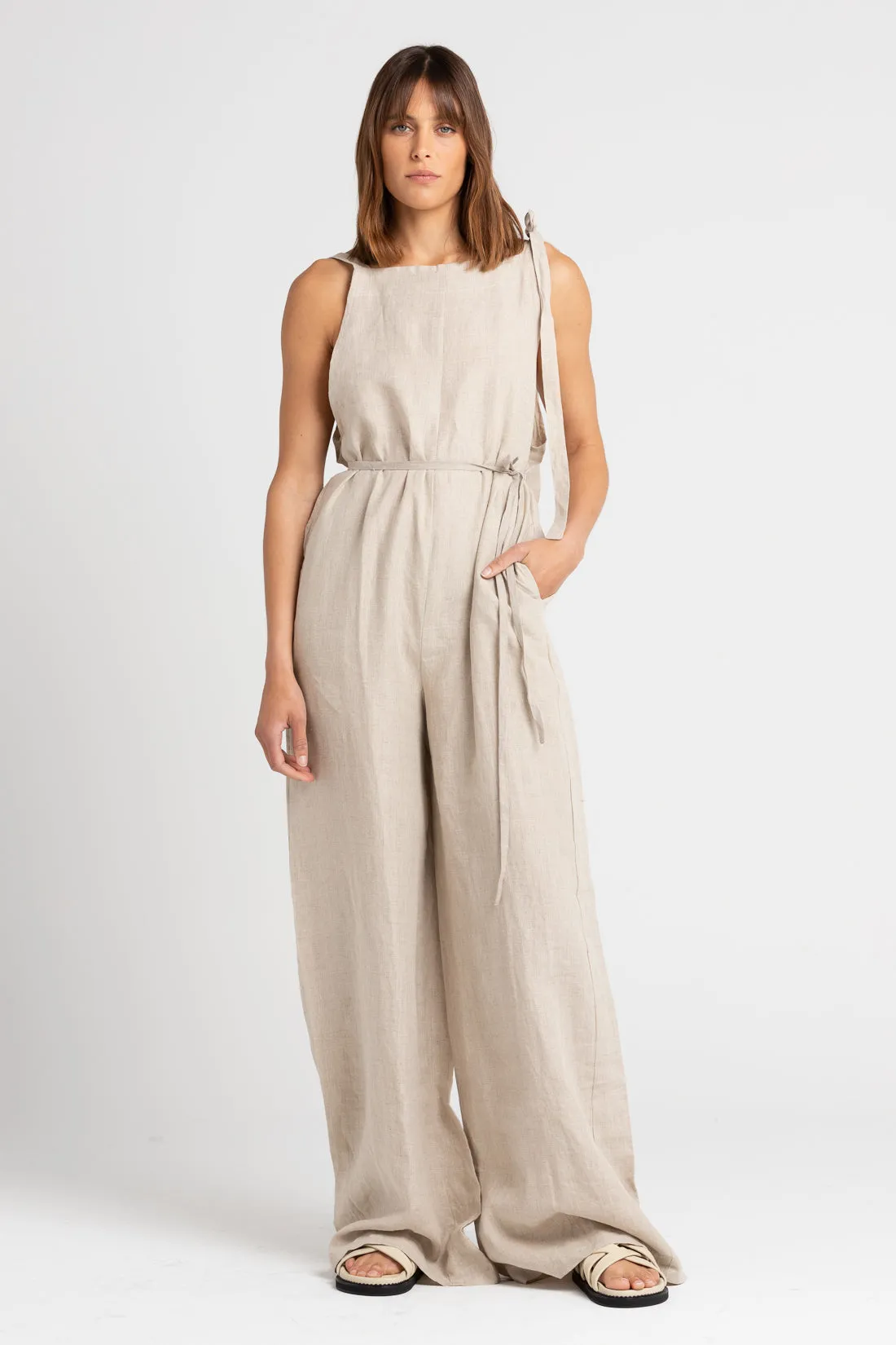 Wilde Linen Jumpsuit Sand