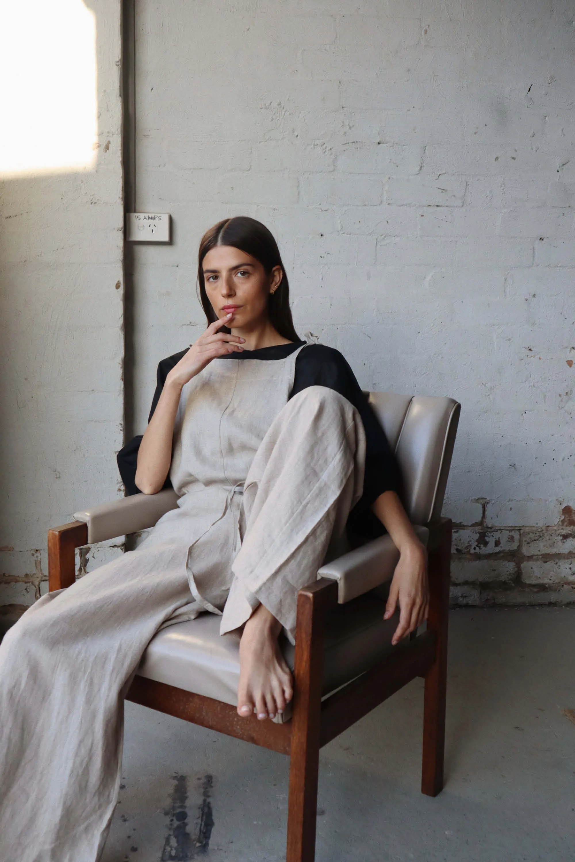 Wilde Linen Jumpsuit Sand