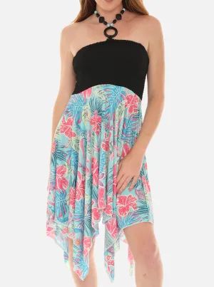 Women's Floral Smoked Bodice Dress