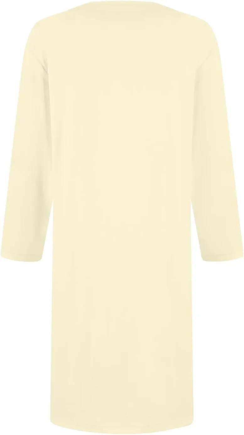 Women's Summer Casual Loose Trendy Dress Square Neck 3/4 Sleeve Solid Color Patchwork Midi Dresses, S-3XL