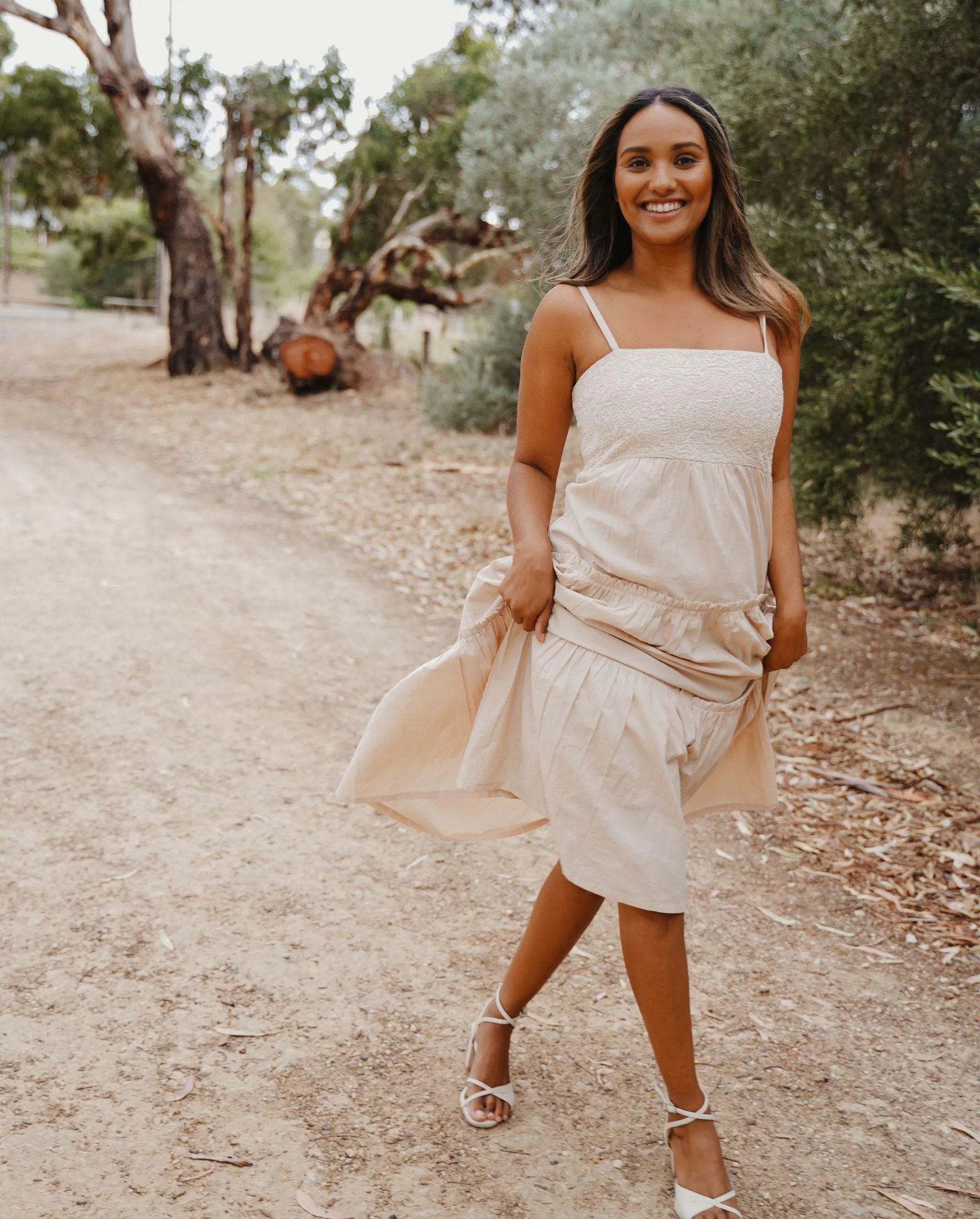 Zaafira Tiered Midi Dress