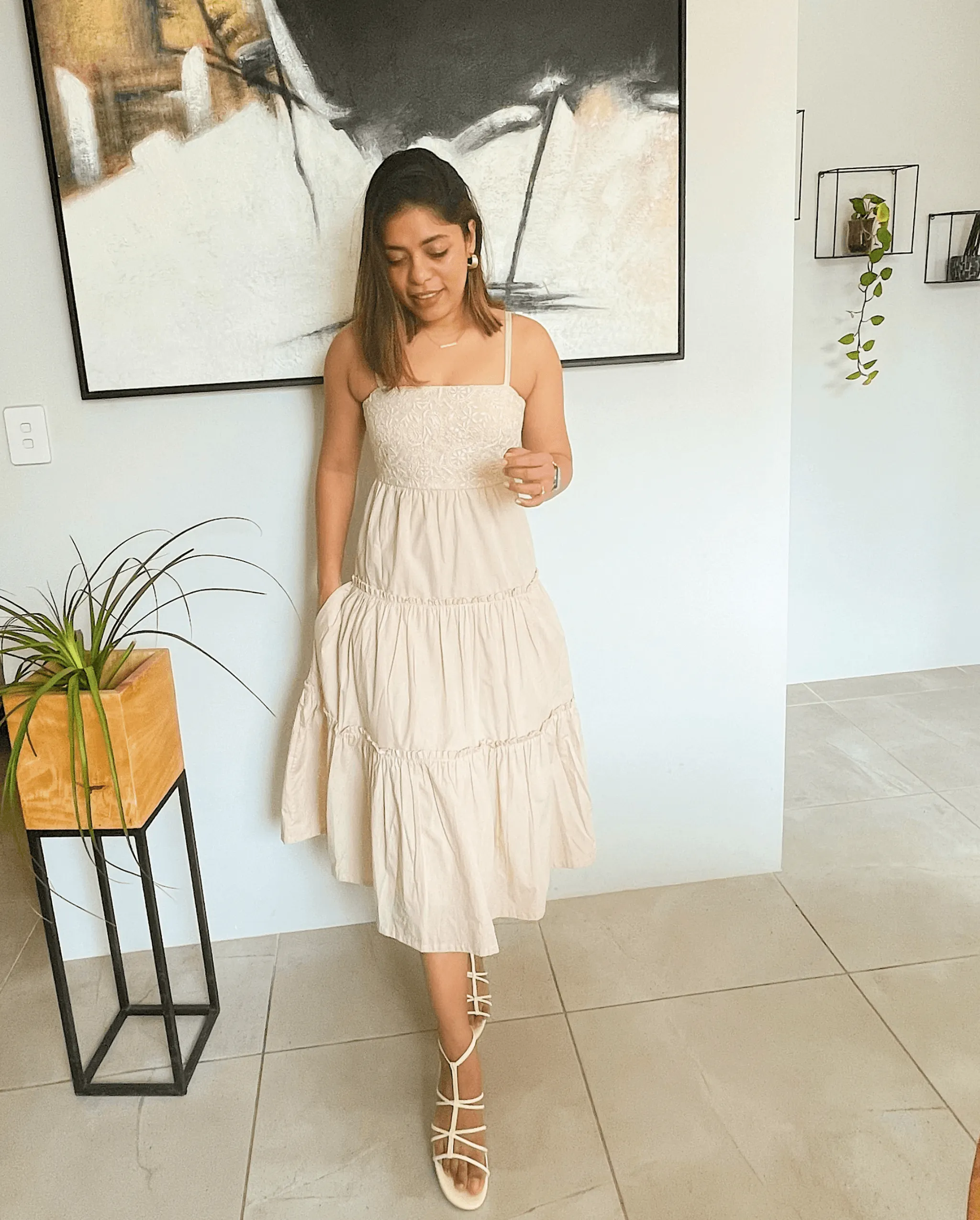 Zaafira Tiered Midi Dress