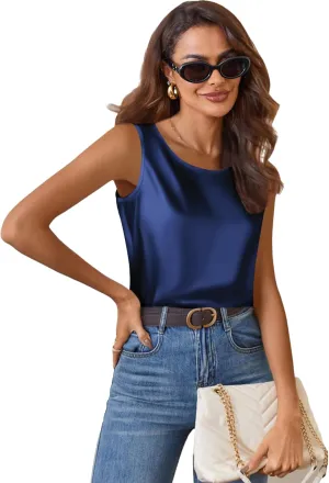 Zeagoo Satin Top Women's Elegant Silk Top Basic Blouse (DE Only)